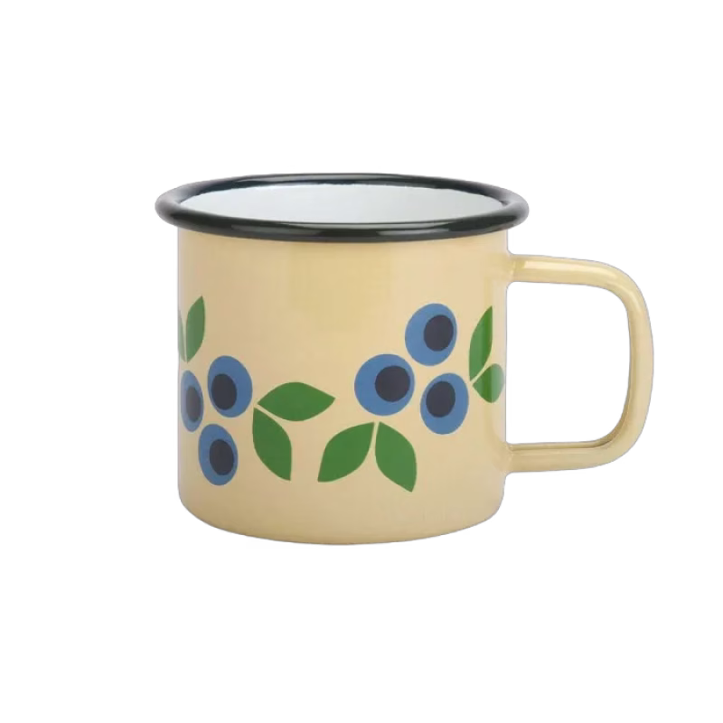 BLAFRE Mugg Emalj 250 ml Blåbär