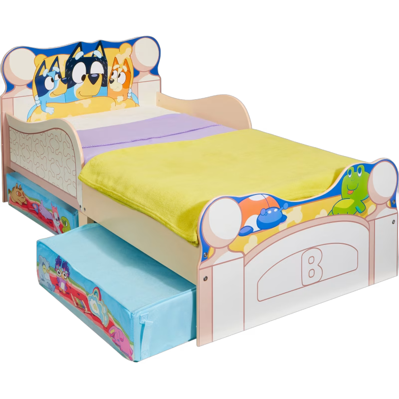 Bluey Juniorsäng med Förvaring 70x140, Vit, Förvaring Barnrum