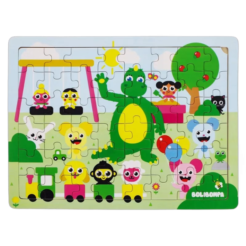 Bolibompa Träpussel Draken i lekparken (48-bitar)