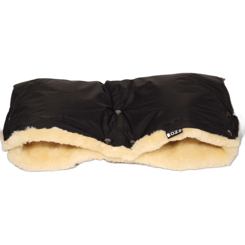 Bozz Handvärmare Lammskinn Klippt, Black/Nature