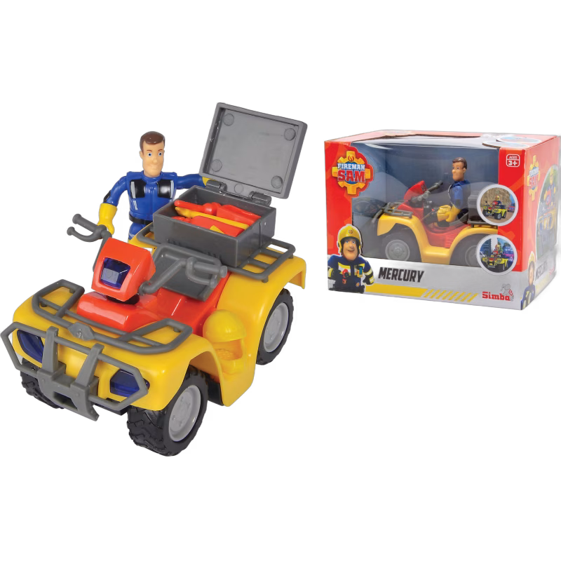 Brandman Sam Fyrhjulingen Mercury med Figur