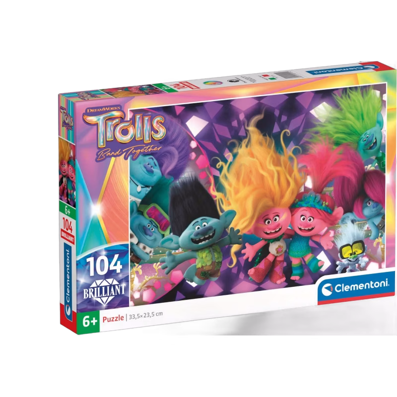 Clementoni Trolls Brilliant Pussel 104 Bitar