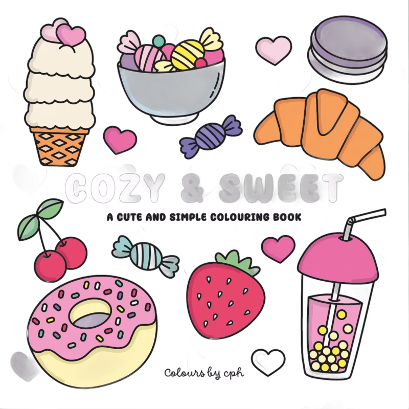 Cozy and sweet Målarbok