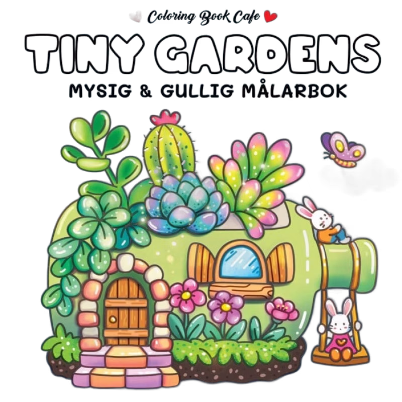 Cozy Tiny Gardens Målarbok