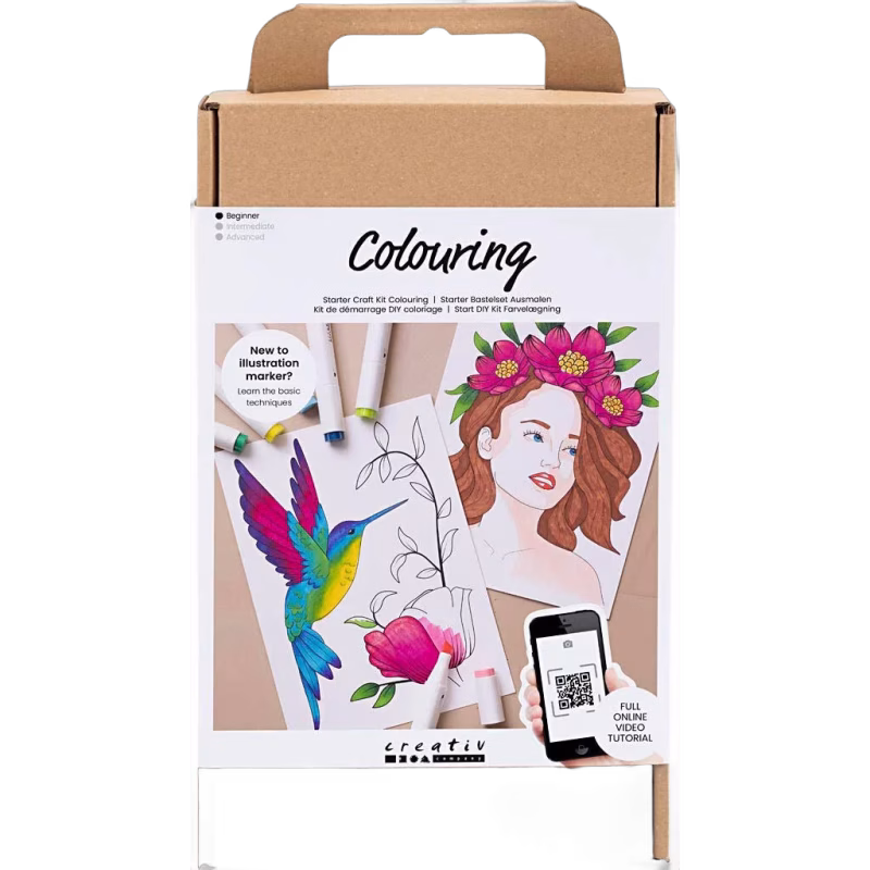 Creativ Company DIY Startkit för Färgläggning med Tuschpennor