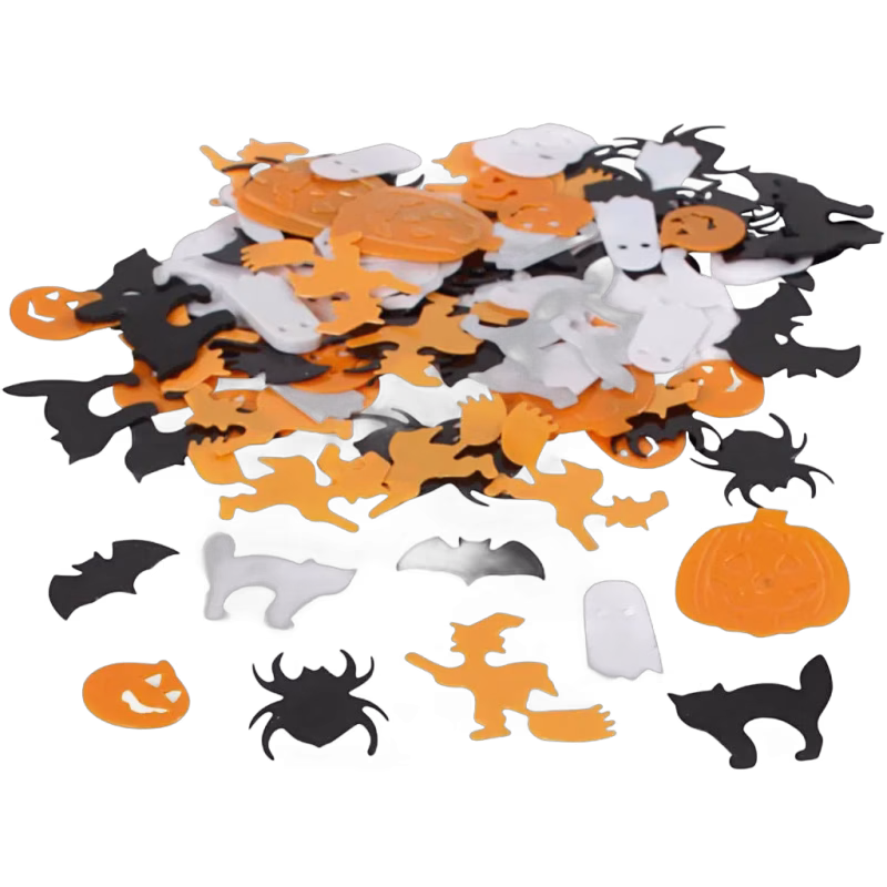 Creativ Company Halloween Paljetter, Svart/orange/vit