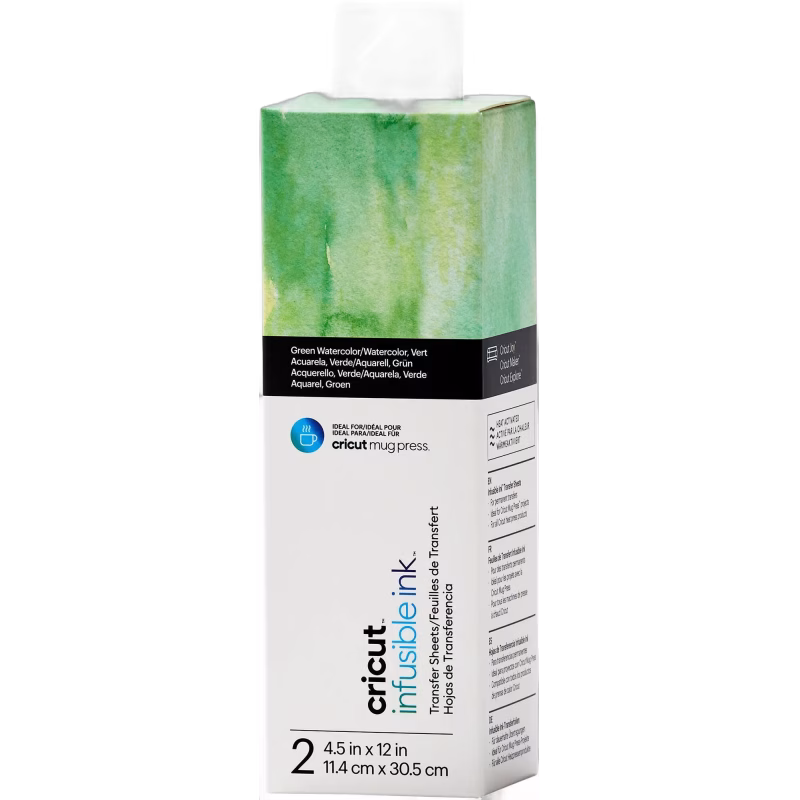 Cricut Infusible Ink Tillbehör Transfer Sheets 14x33 cm 2-pack, Green Watercolor