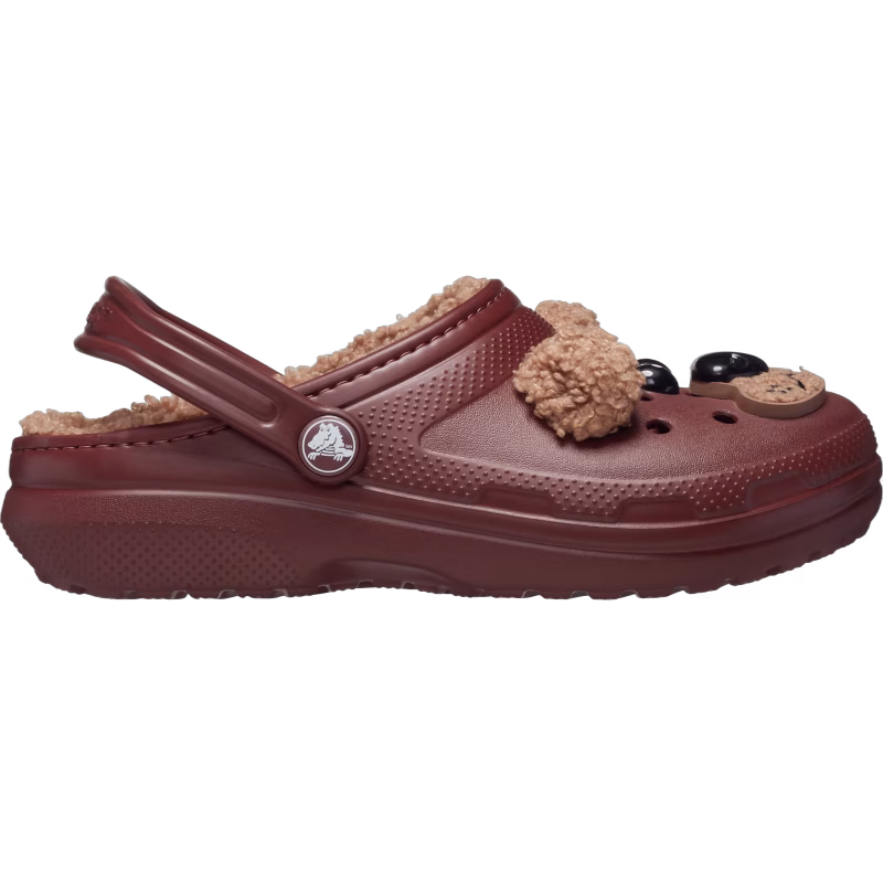Crocs Classic Fodrade Tofflor, Bear/Dark Clay, 24-25