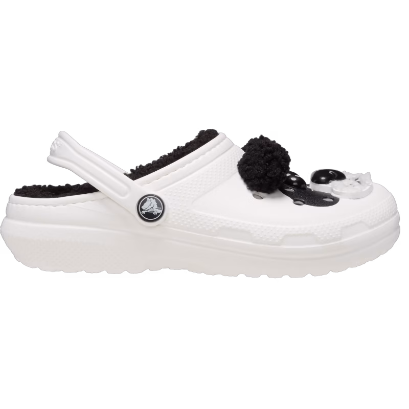 Crocs Classic Fodrade Tofflor, Panda/Chalk, 24-25