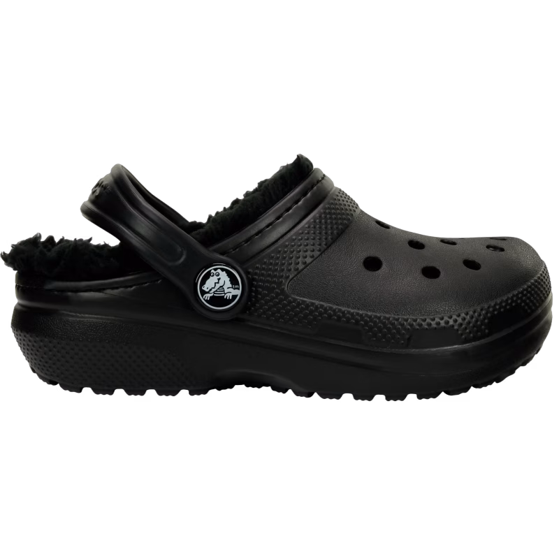 Crocs Classic Fodrade Tofflor, Svart, 24-25