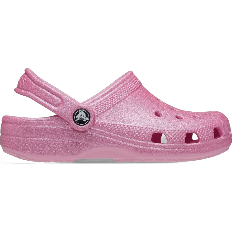 Crocs Classic Glitter Kids Tofflor, Pink Tweed Glitter, 20-21