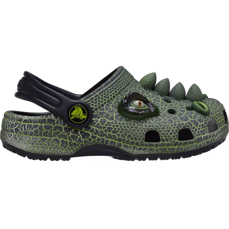 Crocs Classic IAM Scary Dino Kids Tofflor, Svart, 22-23