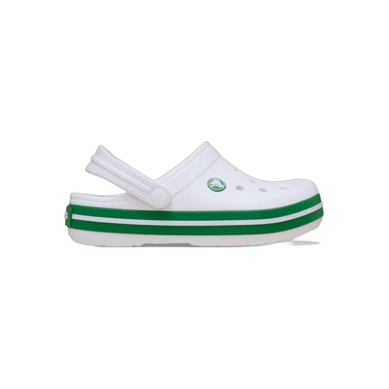 Crocs Crocband Tofflor, White/Green Ivy, 36-37