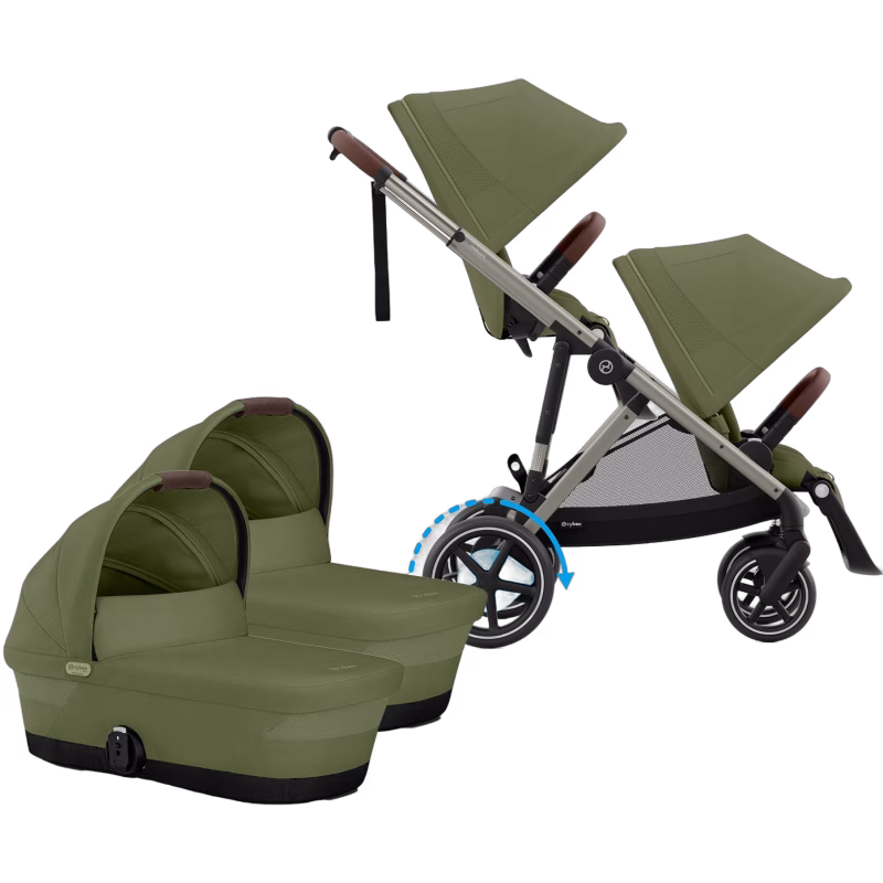 Cybex e-Gazelle S Syskonvagn, Moss Green/Taupe