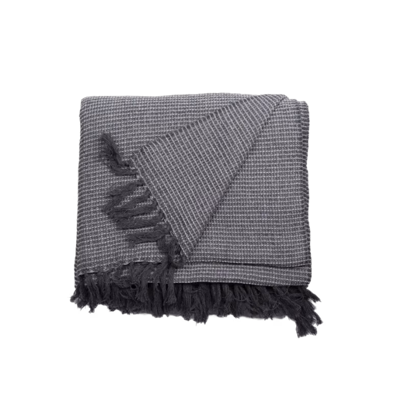 Deco Nord Ekel Vassing Pläd (Mörkgrå/Natur)