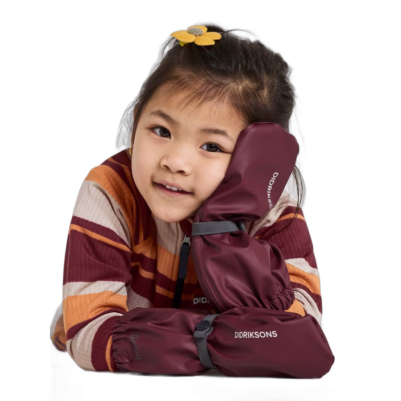 Didriksons Glove Regnvantar, Anemon Red, 2 år