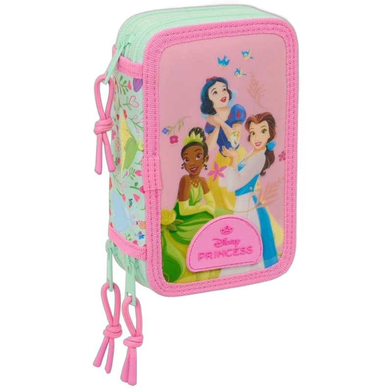 Disney Princess Trippelpennfodral, Rosa/Turkos