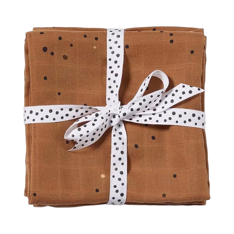 Done by Deer burp cloth 2-pack, dreamy dots mustard
