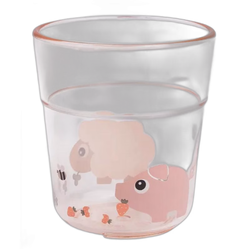 Done by Deer dricksglas Tiny Farm, rosa