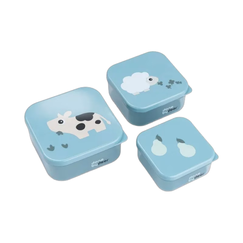 Done By Deer Snack Box  3-pack Tiny Farm (Blue)
