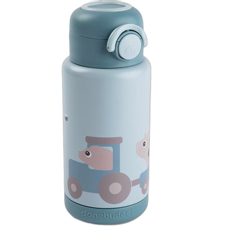 Done By Deer Tiny Farm Vattenflaska, Blue