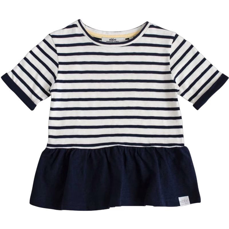 Ebbe Benita T-Shirt, Offwhite/Dark Navy, 104