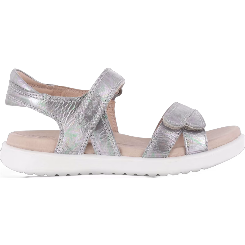 Ecco Flora Sandal, Silver Iridescent, 26