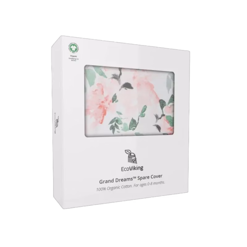 EcoViking Organic Babynest Överdrag (Blommor Rosa)