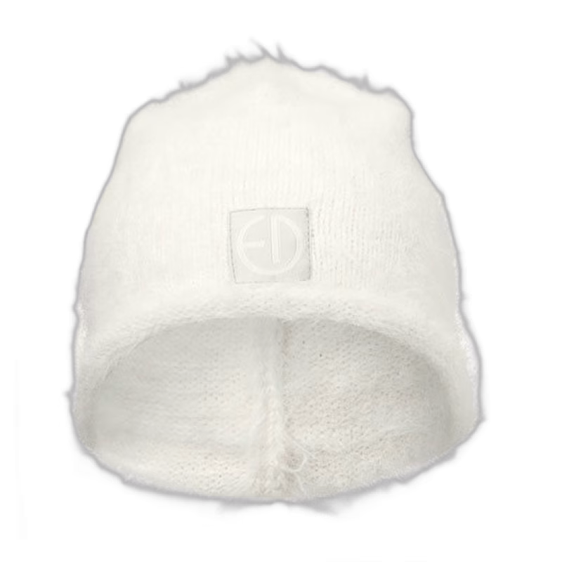 Elodie Details furry knit beanie vanilla white, 0-6 mån
