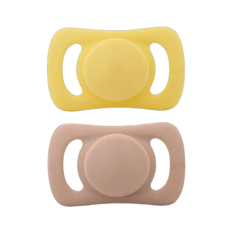 Esska Chilla Lilla Napp Silikon 2-pack 0-6 mån (Gul/Beige)