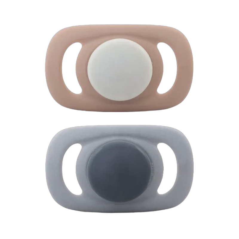 Esska Chilla Napp Silikon 2-pack 4-36 mån (Beige/Grå)