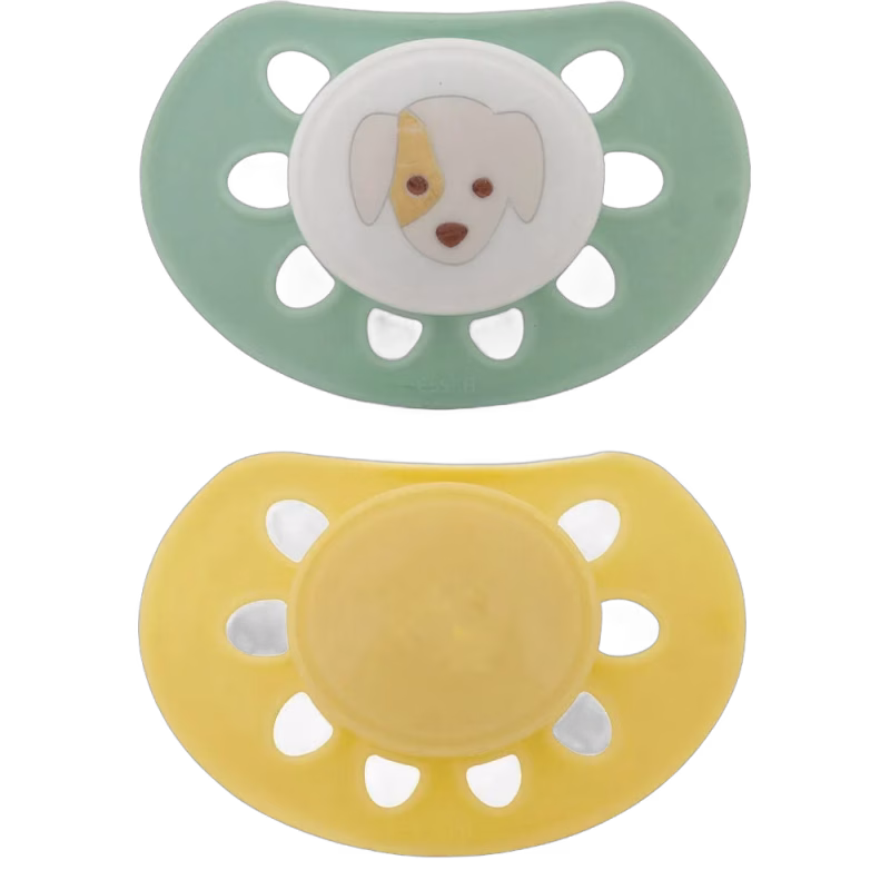 Esska Classic Dog Nappar 2-pack, Gul/Grön