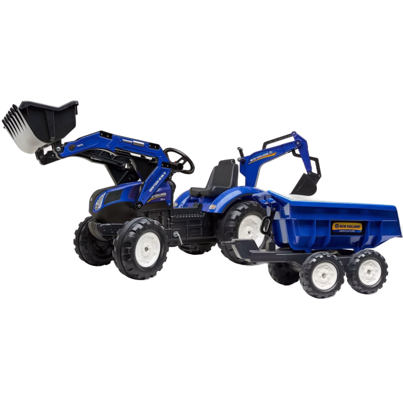 Falk New Holland Tramptraktor med Släpvagn, Blå
