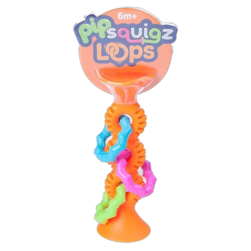 Fat Brain Toys PipSquigz Loops bitleksak, orange