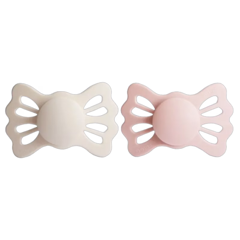 FRIGG Lucky Silikonnapp Symmetrisk 2-pack Size 2 (Cream/Blush)