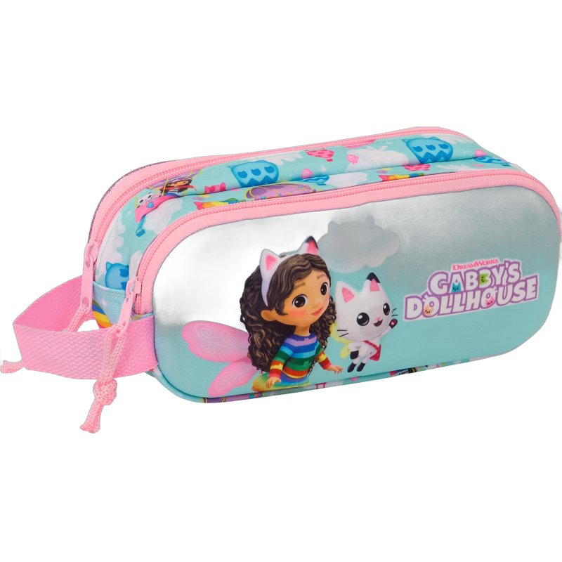 Gabby's Dollhouse 3D Dubbelpennfodral, Ljusblå