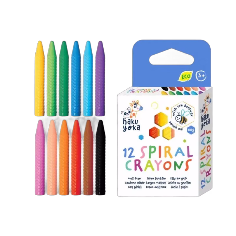 Haku Yoka Spiralfärgade kritor 12 st