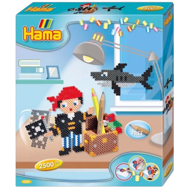 Hama Midipärlor Presentförpackning 2500 st (Pirater)