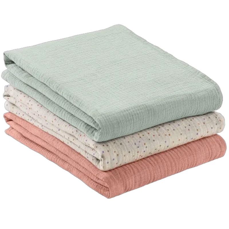 Hauck Cuddle N Clean Muslinfilt 3-Pack, Sage/Beige/Dots/Cork