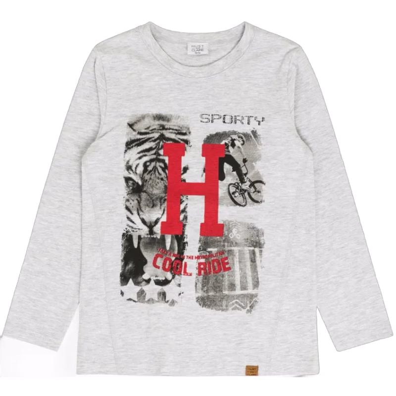 Hust &  Claire Arti T-Shirt L/S, Pearl Grey Melange 6 år