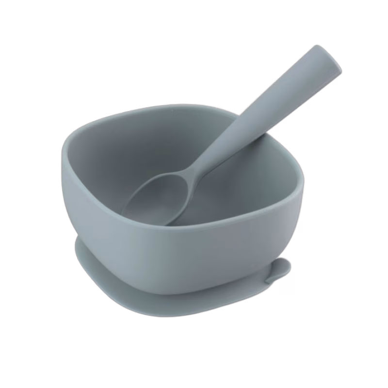 I'm Cute Skål + Sked Silikon (Blue)