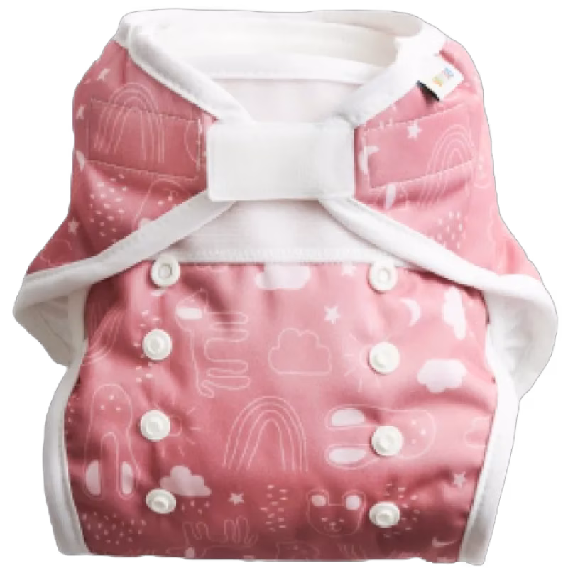 ImseVimse All-In-Two Tygblöja 4-16 kg (Rusty Pink Teddy)
