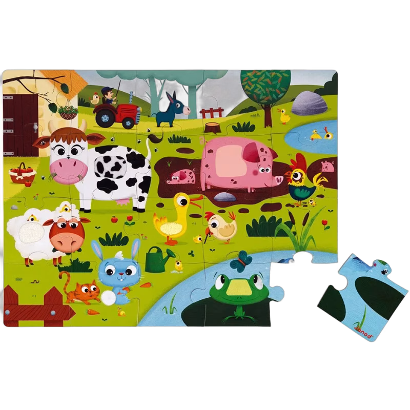 Janod Tactile Pussel Bondgårdsdjur 20 Delar