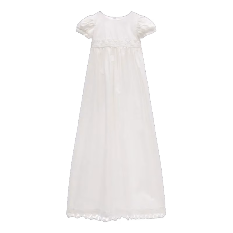 Jocko Dopklänning med spets Bomull 3-9 M (Offwhite)