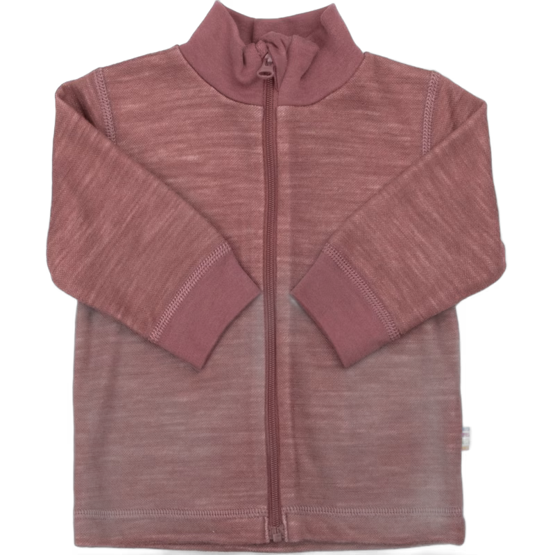Joha Tröja Zip Merinomix, Dark Rose, 100