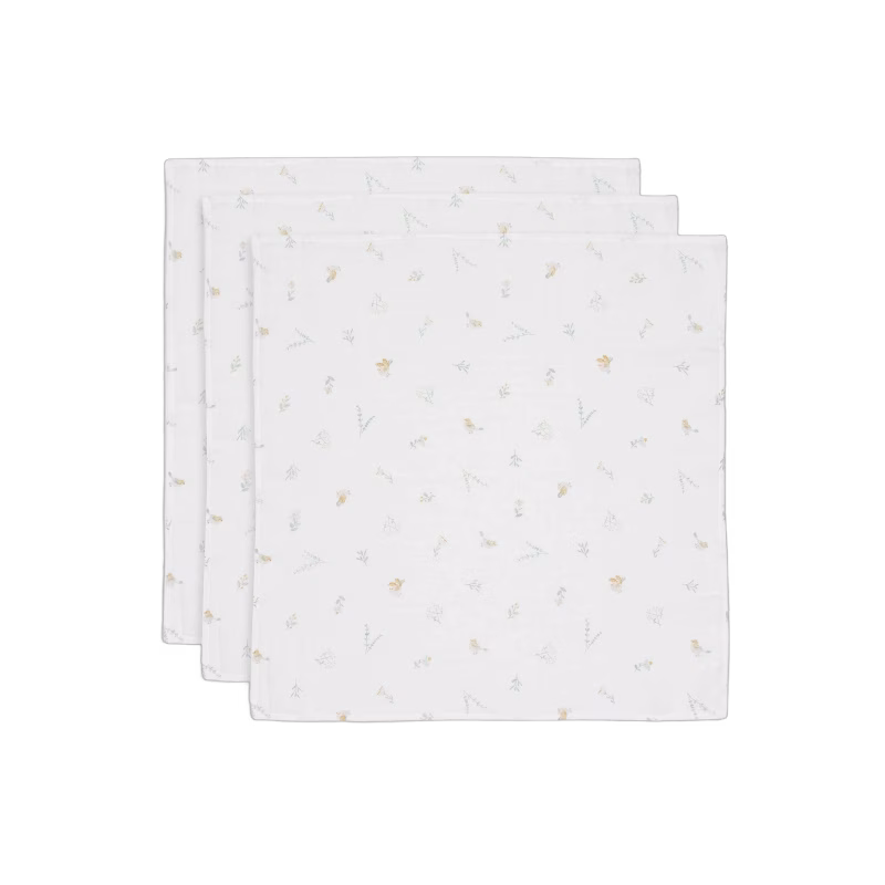 Jollein Muslinfiltar Lovely Birds 3-Pack, Flerfärgad
