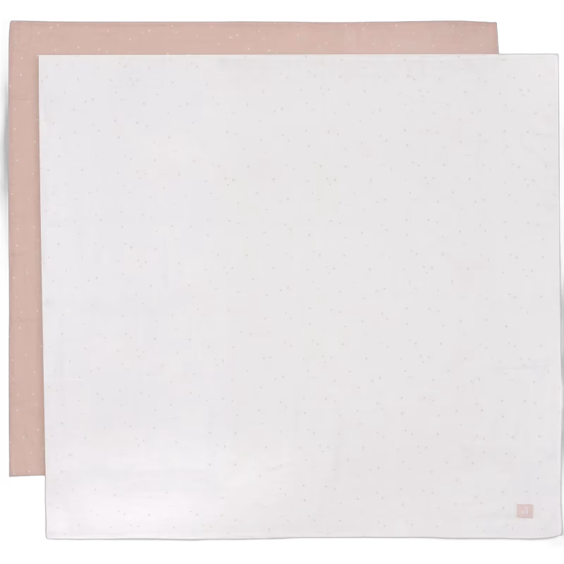 Jollein Muslinfiltar Twinkling 2-Pack, Off white/Wild Rose