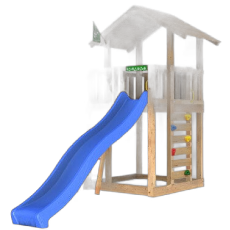 Jungle Gym Chalet Lektorn med Blå Rutschkana