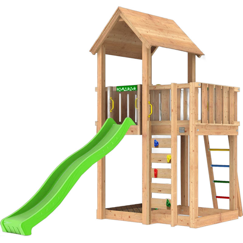 Jungle Gym Mansion Lektorn med Grön Rutschkana