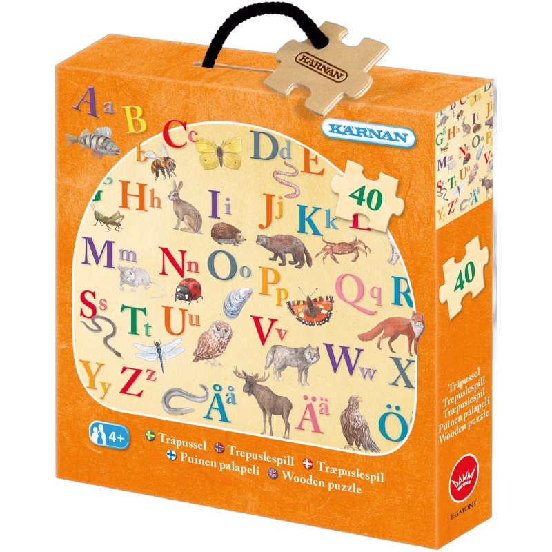 Kärnan Askpussel ABC Djur 40 Bitar